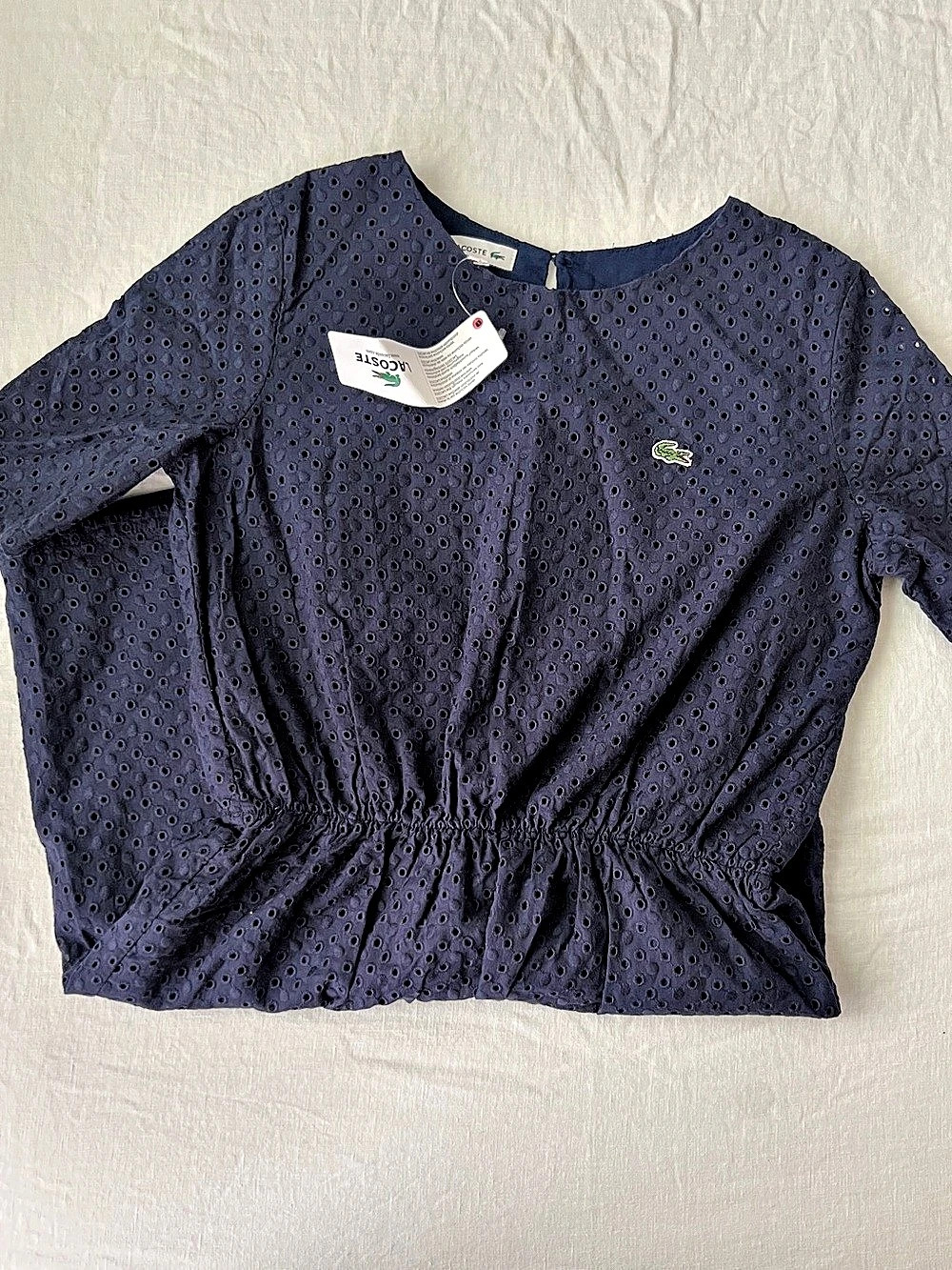Lacoste Girls Size 12 Eyelet Dress NWT